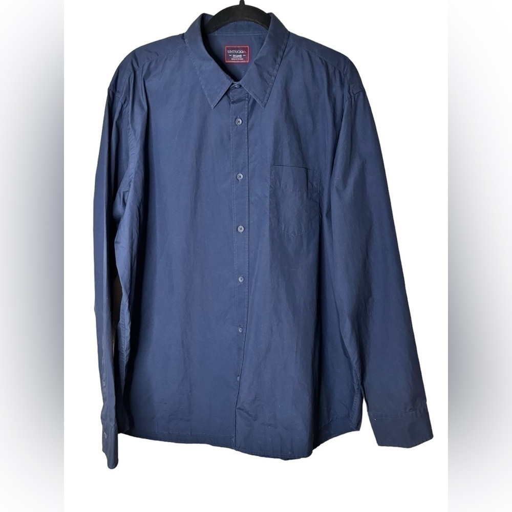 Untuckit Long Sleeve Dress Shirt Size XXL Navy